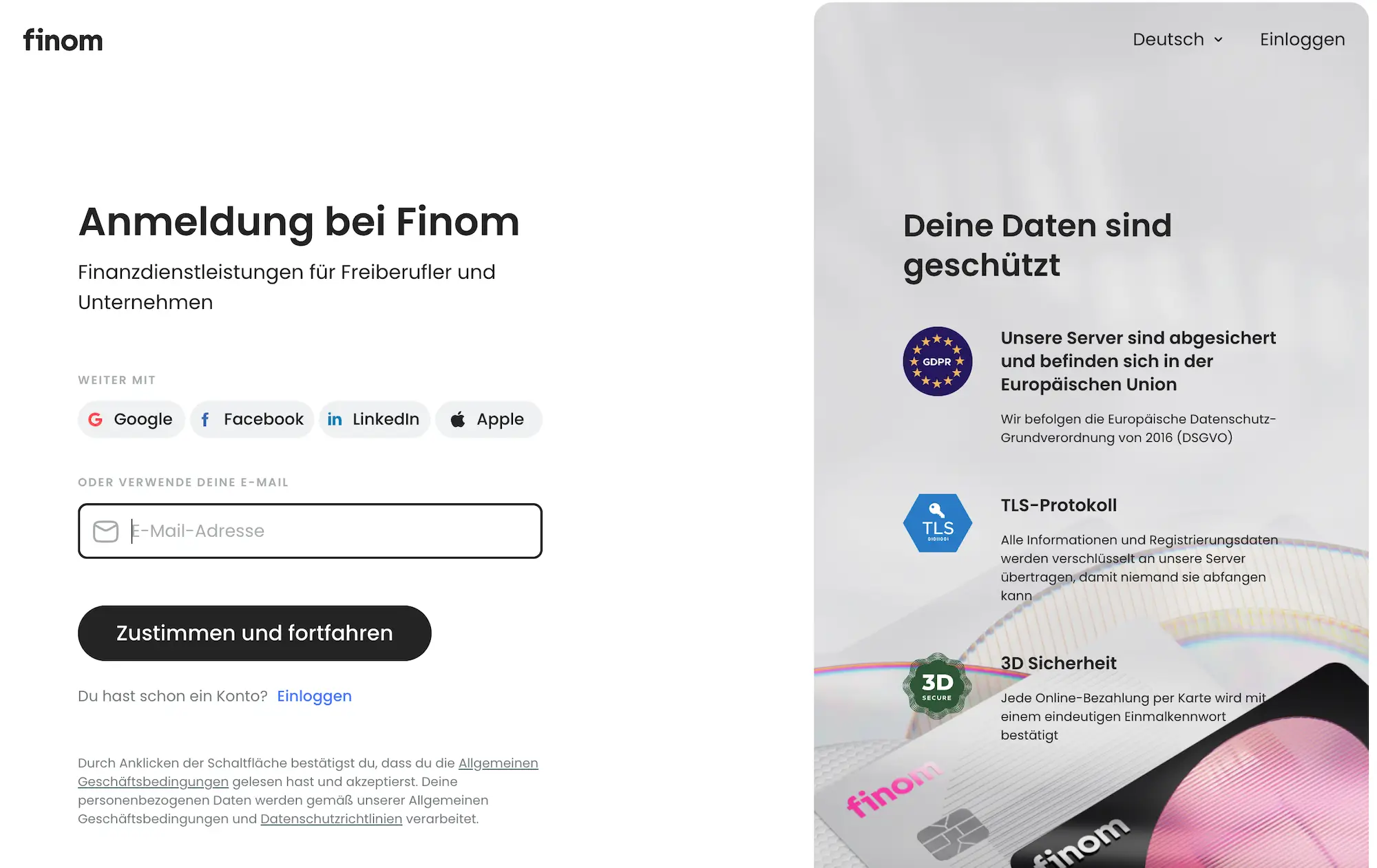 Kontoeröffnung bei Finom erfolgt innerhalb 15 Minuten.