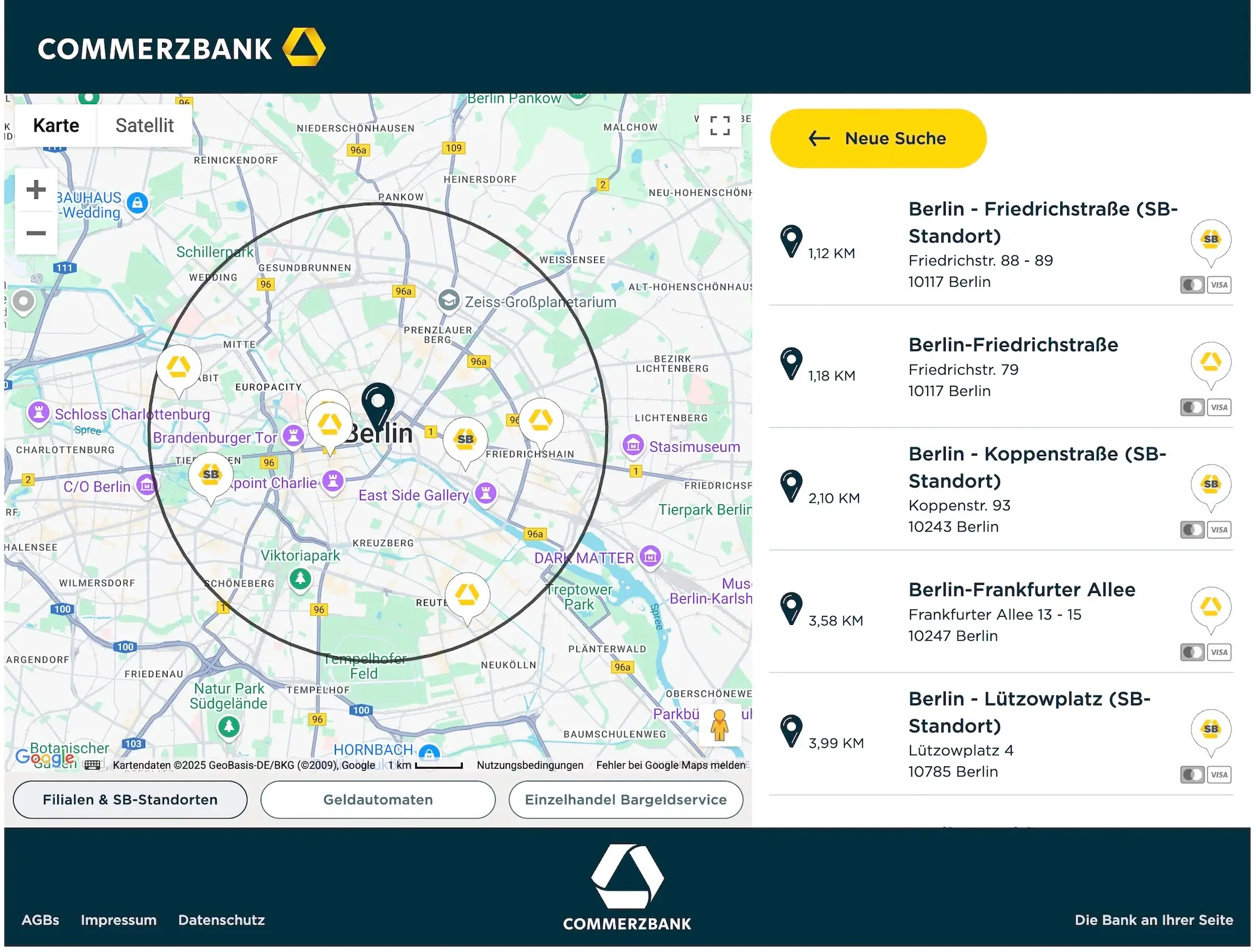 Standorte der Commerzbank in Berlin