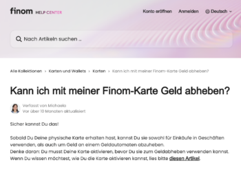 Geld abheben mit Finom – viele einfache Optionen auf einen Blick.