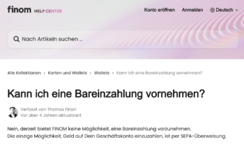 Finom Geld einzahlen