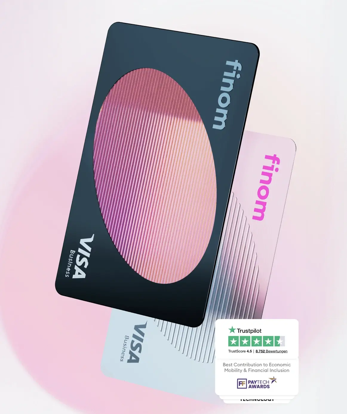 Das Finom-Konto enthält die Visa Business Card als Debitkarte. (Quelle: finom.de)