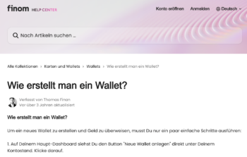 Finom Unterkonten: Wallets