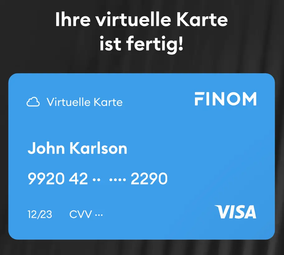Virtuelle Karte bei Finom