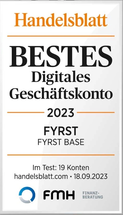 FYRST BASE „Bestes Digitales Geschäftskonto“