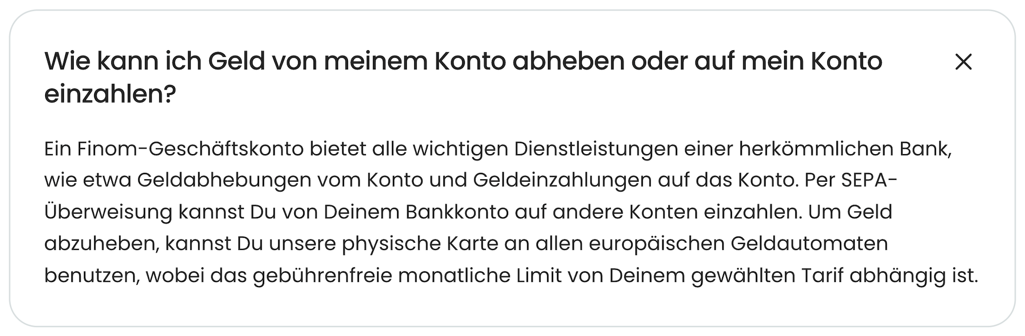 Wie kann ich Geld von meinem Konto abheben oder auf mein Konto einzahlen?