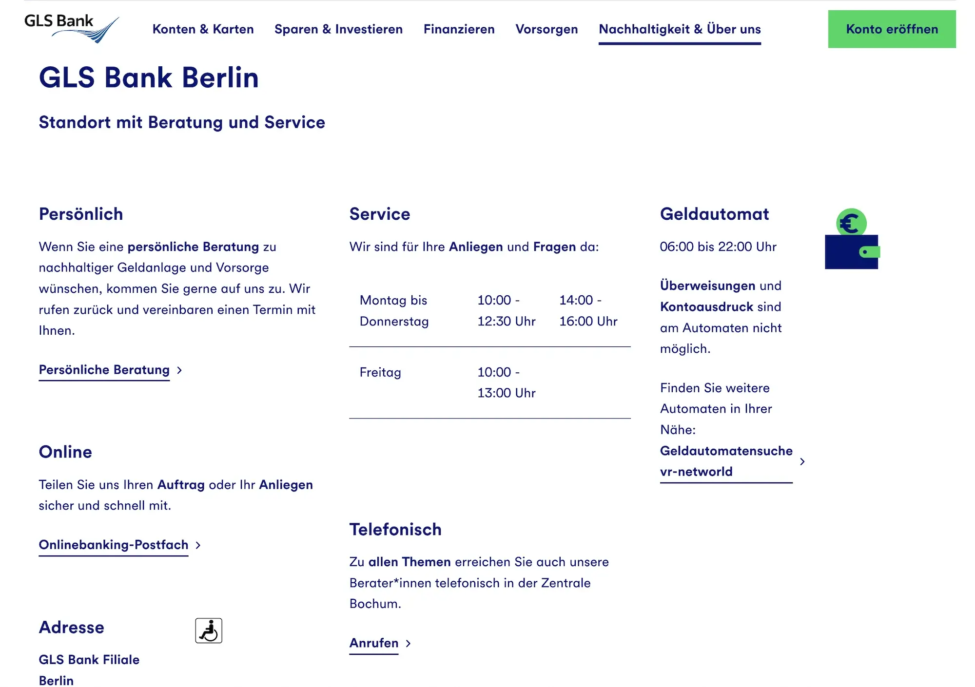 Standorte der GLS Bank in Berlin