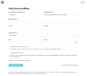 Kontoeröffnung bei Holvi