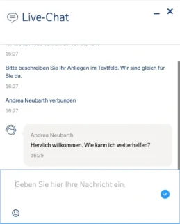 Live-Chat der Deutschen Bank