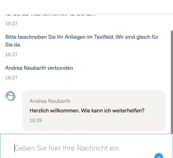 Live-Chat der Deutschen Bank