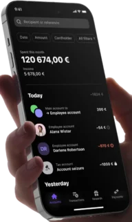 Strukturiertes Dashboard von Vivid Business auf einem Smartphone